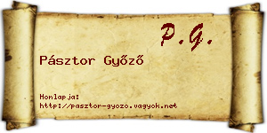 Pásztor Győző névjegykártya