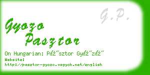 gyozo pasztor business card